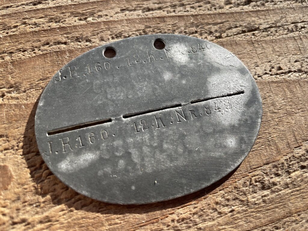 Achterkant Erkennungsmarke Wilhelm Bruchhaus.